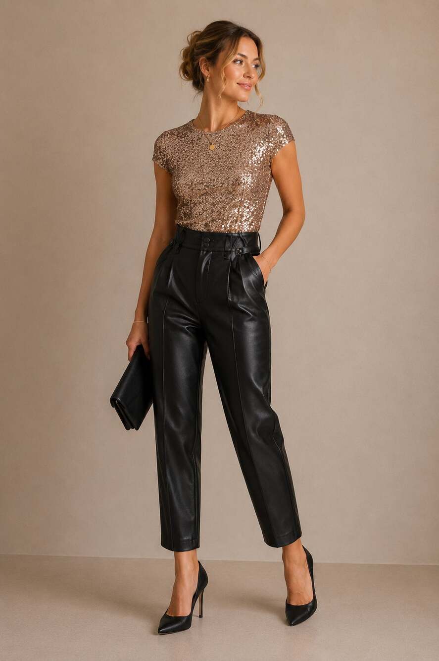 Maeve Anthropologie Black Faux Leather High Rise Pants Women’s 2 Fall Preppy